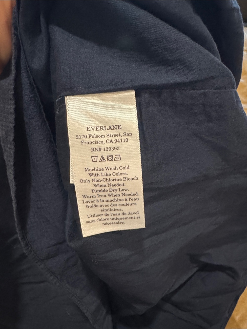 Everlane Navy Blue Smocked Maxi Dress - Picture 7 of 8